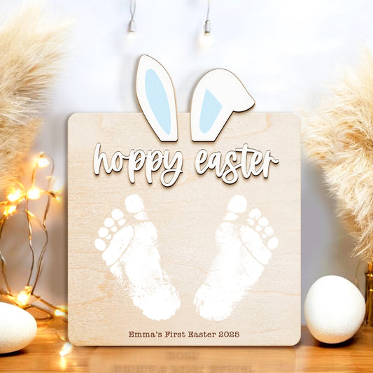 Baby's First Easter, My First Easter, Baby Footprint Sign, Baby Keepsake, Easter DIY Craft, Easter for Kids, Footprint Keepsake, Easter Gift FT39