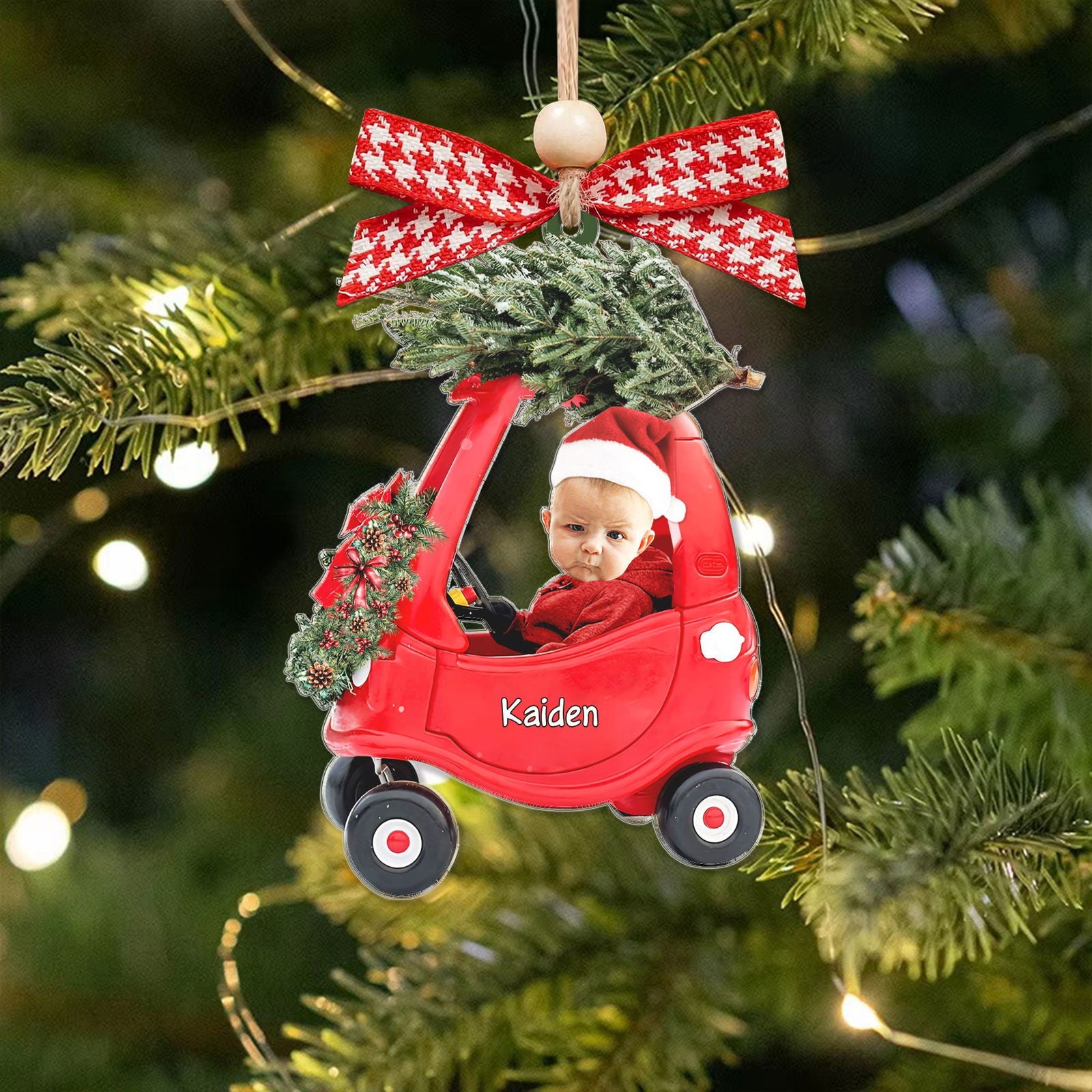 2D Baby Custom Photo Christmas Ornament, Adorable Newborn Baby Photo Ornament CF637 - Kindlytoys