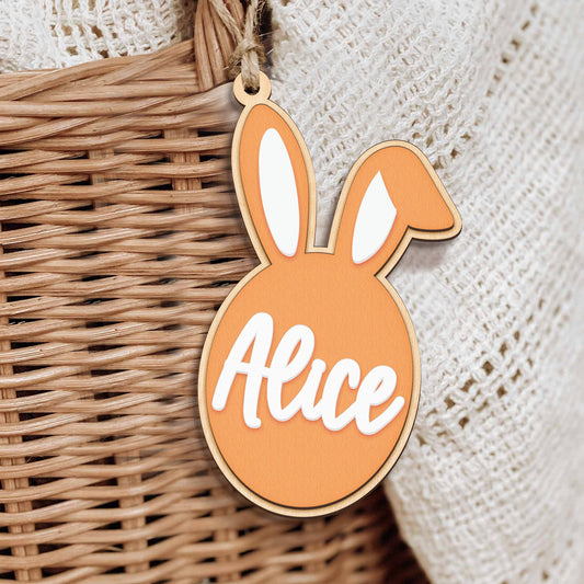 Personalized Bunny Easter Basket Tags, Easter Basket Tag, Customize Easter Tag, Bunny Name Tag, Easter Basket Name Tags, Easter Gift Tag VN24