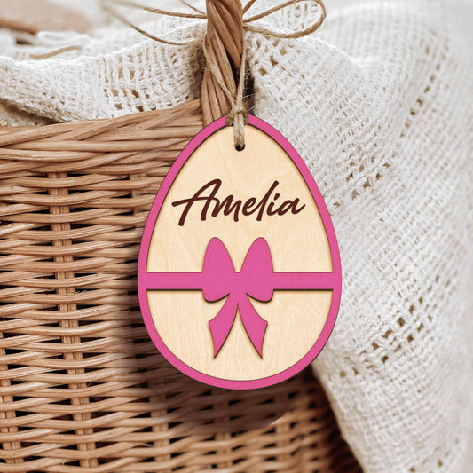 Personalised Easter Egg Tags Wooden Gift Decoration, Customized Easter Decor, Children’s Easter Gift, Baby Easter Day Gifts, Easter Basket Tags VN13