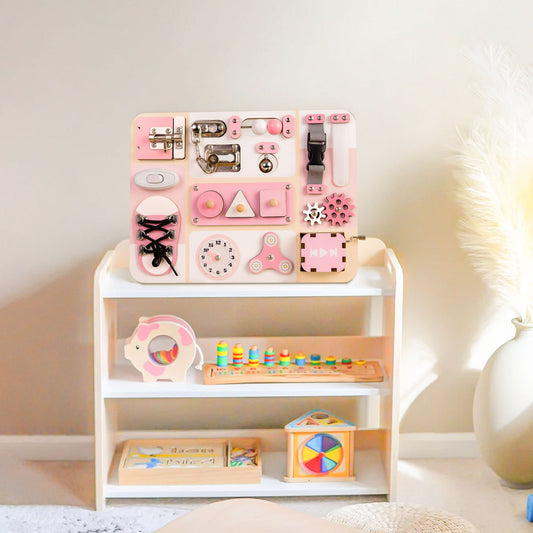 Montessori Busy Board With Music Box, Montessori Wooden Toy, 1 Year Old Birthday Gifts, First Birthday Gift, Girl First Birthday Gift