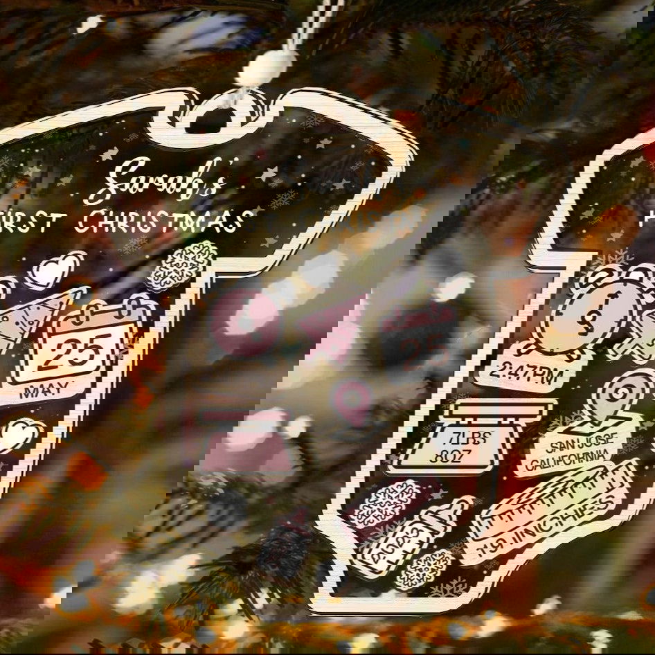 Baby's First Christmas Ornament, Personalized Baby 1st Christmas Ornament CF63 - Kindlytoys