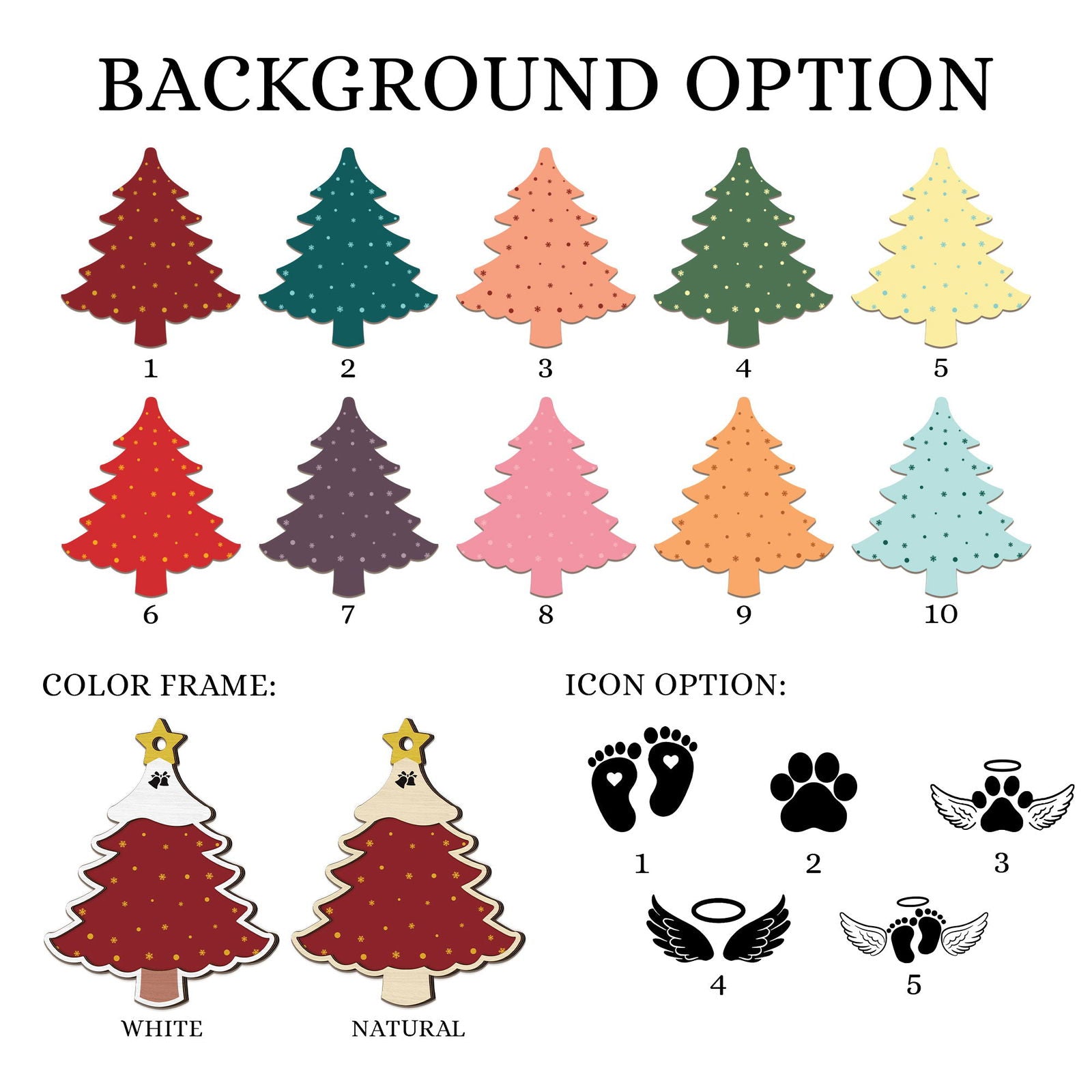 Custom Family Names Christmas Tree Decorations, Family Wooden Ornaments CF207 - Kindlytoys