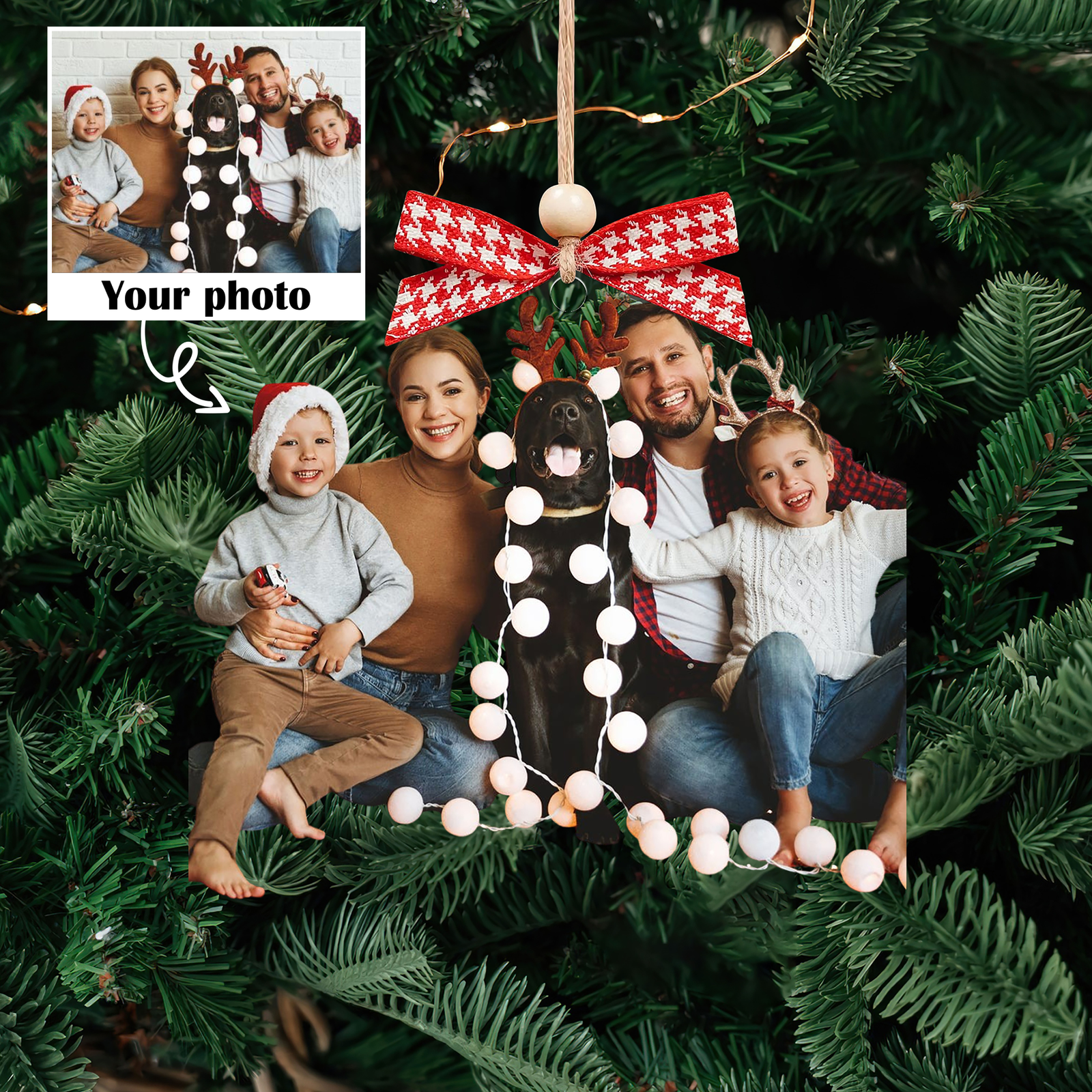 Custom Family Photo Ornament, Custom Picture Ornament Christmas CF620 - Kindlytoys
