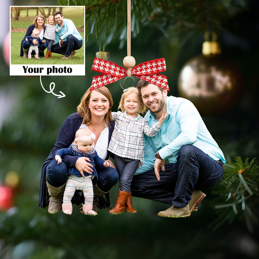 Custom Family Photo Ornament, Custom Picture Ornament Christmas CF620 - Kindlytoys