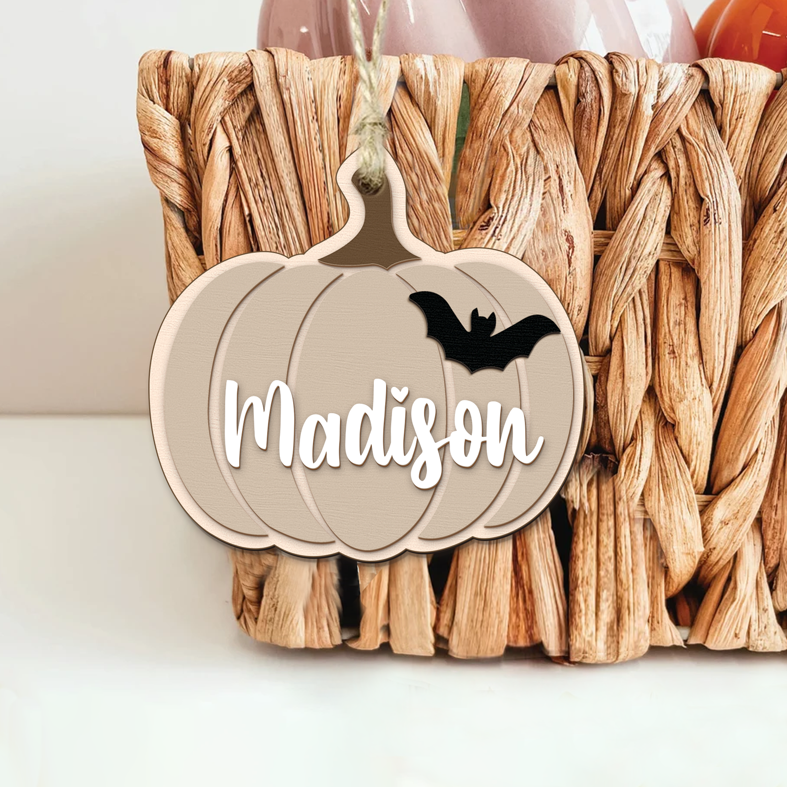 Custom Halloween Gifts Boo Basket Tag, Personalized Halloween Name Tags HX12 - Kindlytoys