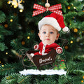 Custom Name Baby Santa Sleigh Christmas Tree Ornament - Custom Baby's First Christmas Keepsake CF629 - Kindlytoys