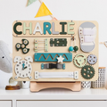 Customized Montessori Busy Board With Baby Name - Wooden Montessori Toys | KindlyToys, BB10 - Kindlytoys
