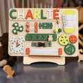 Customized Montessori Busy Board With Baby Name - Wooden Montessori Toys | KindlyToys, BB10 - Kindlytoys