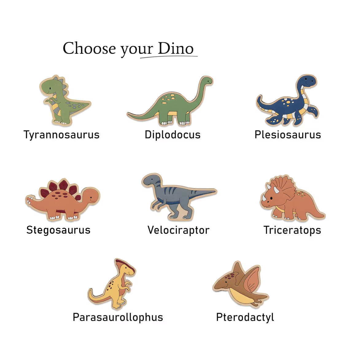 Cute Dinosaurs Name Puzzle For Toddlers, Baby Name Wooden Puzzle, Wooden Montessori Toys, 1st Birthday Gifts For Kids, First Christmas Gifts idea NP07 - Kindlytoys