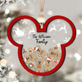 Gingerbread Mickey Mouse Family Ornament, Personalized Family Ornaments With Pets, 3 Layer Wooden Ornament CF74 - Kindlytoys