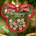 Gingerbread Mickey Mouse Family Ornament, Personalized Family Ornaments With Pets, 3 Layer Wooden Ornament CF74 - Kindlytoys