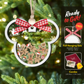 Gingerbread Mickey Mouse Family Ornament, Personalized Family Ornaments With Pets, 3 Layer Wooden Ornament CF74 - Kindlytoys