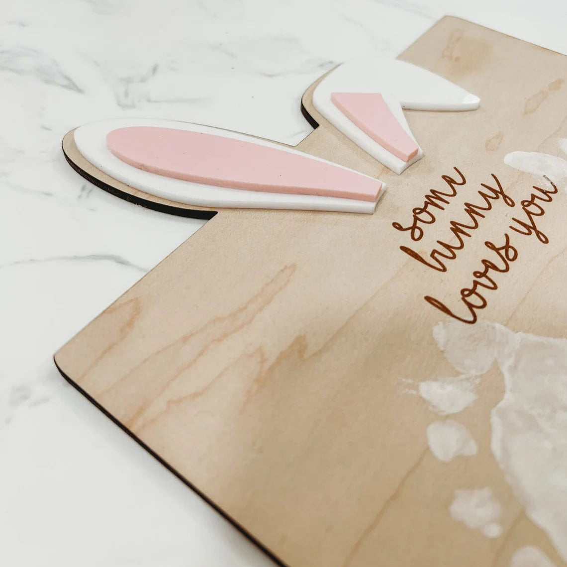 My First Easter Sign, Some Bunny Loves You, Wooden Footprint Sign ES01 - Kindlytoys