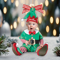 Personalized Baby Costumes Photo Ornaments, Christmas Newborn Baby Face Ornament CF622 - Kindlytoys