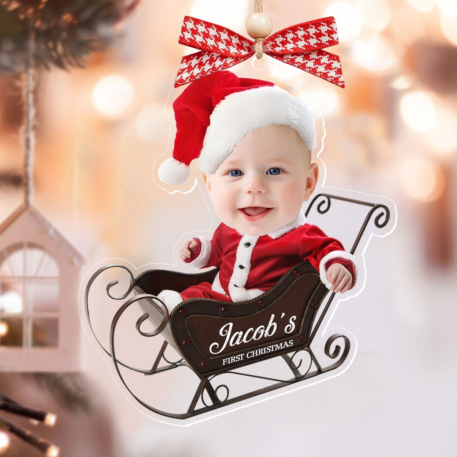 Personalized Baby Photo Acrylic Ornament - Custom Baby's First Christmas Keepsake CF539 - Kindlytoys