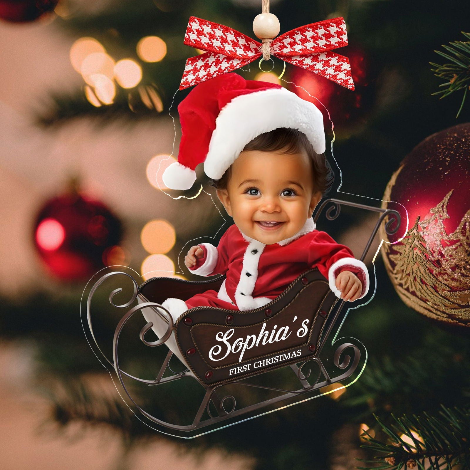 Personalized Baby Photo Acrylic Ornament - Custom Baby's First Christmas Keepsake CF539 - Kindlytoys