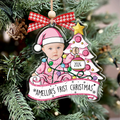 Personalized Baby Photo Christmas Ornament, Newborn Gift 2D Acrylic Ornament CF538 - Kindlytoys