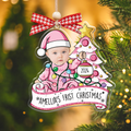 Personalized Baby Photo Christmas Ornament, Newborn Gift 2D Acrylic Ornament CF538 - Kindlytoys