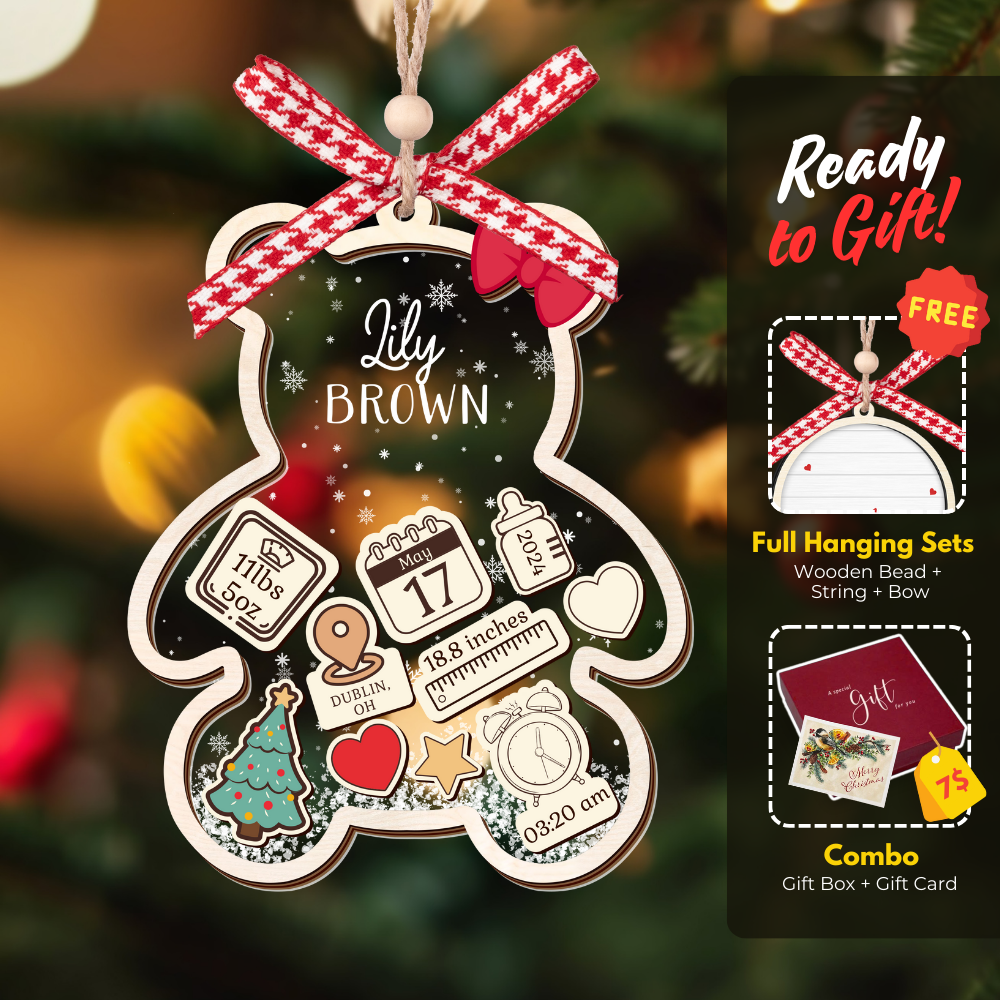 Personalized Baby's First Christmas Ornament 2024, Babys 1st Christmas Ornament CF329 - Kindlytoys