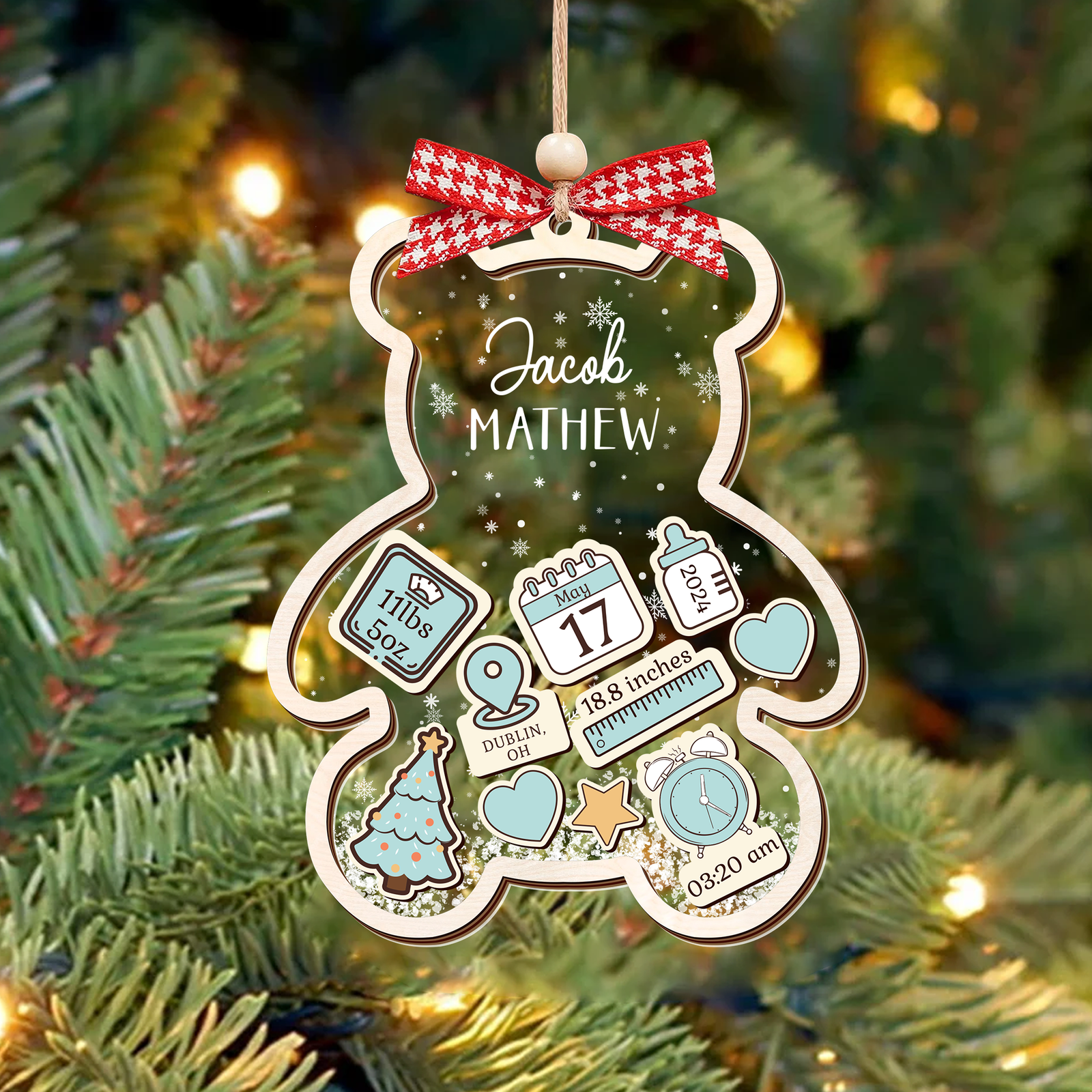 Personalized Baby's First Christmas Ornament 2024, Babys 1st Christmas Ornament CF329 - Kindlytoys