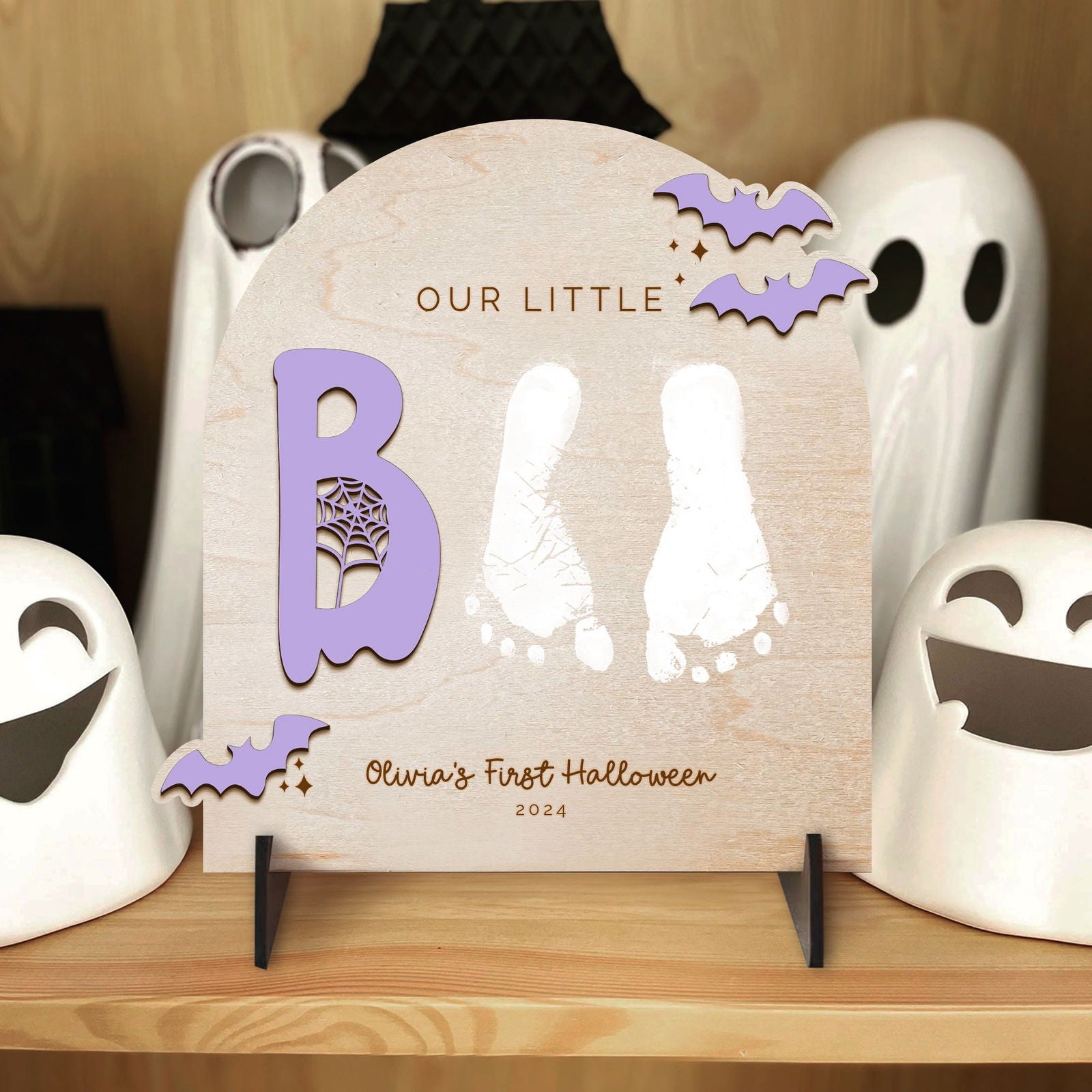 Personalized Baby's First Halloween Footprint Art DIY Keepsake Kit FT28 - Kindlytoys