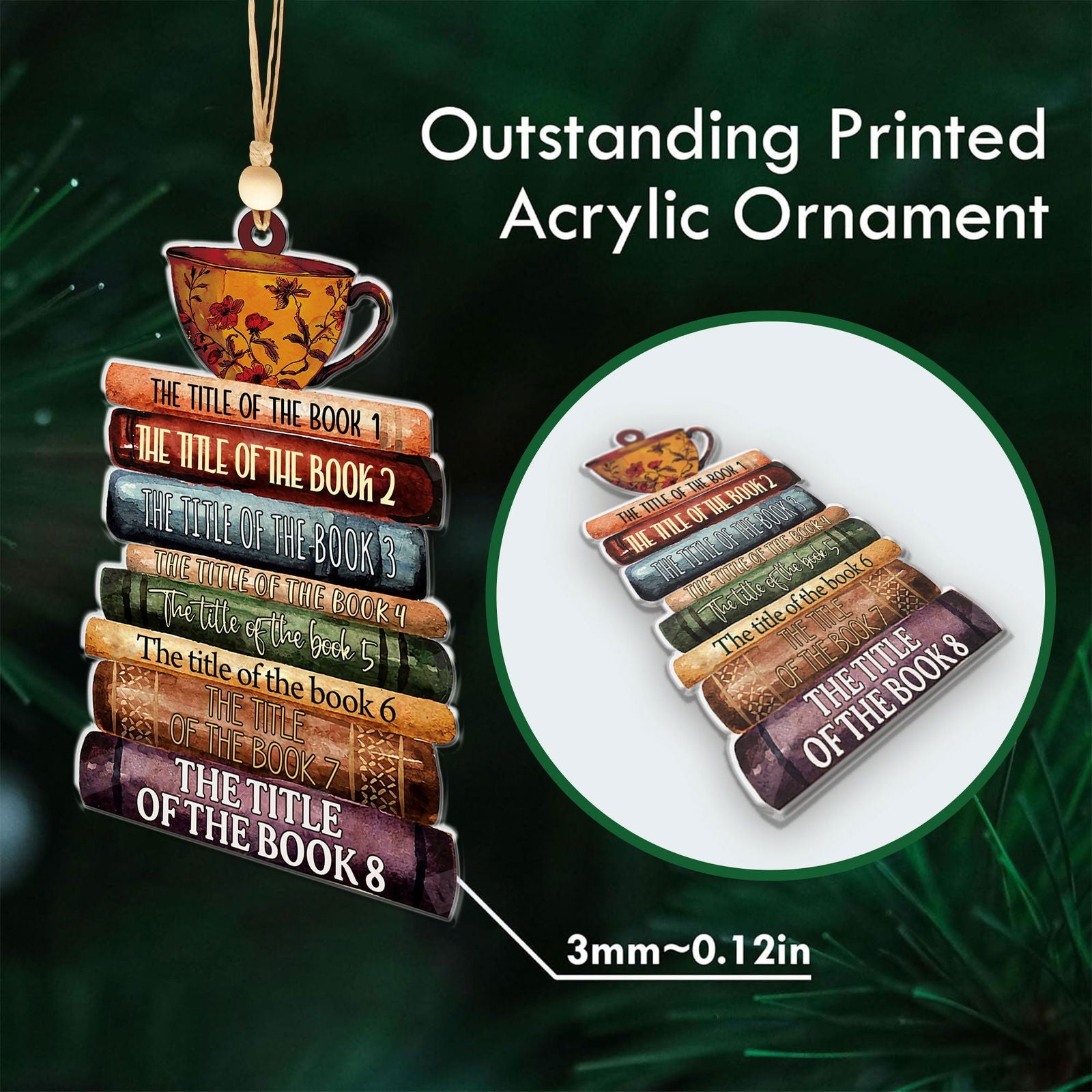 Personalized Book Lover Christmas Ornament, Book Club Ornament, Bookish Ornament CF102 - Kindlytoys