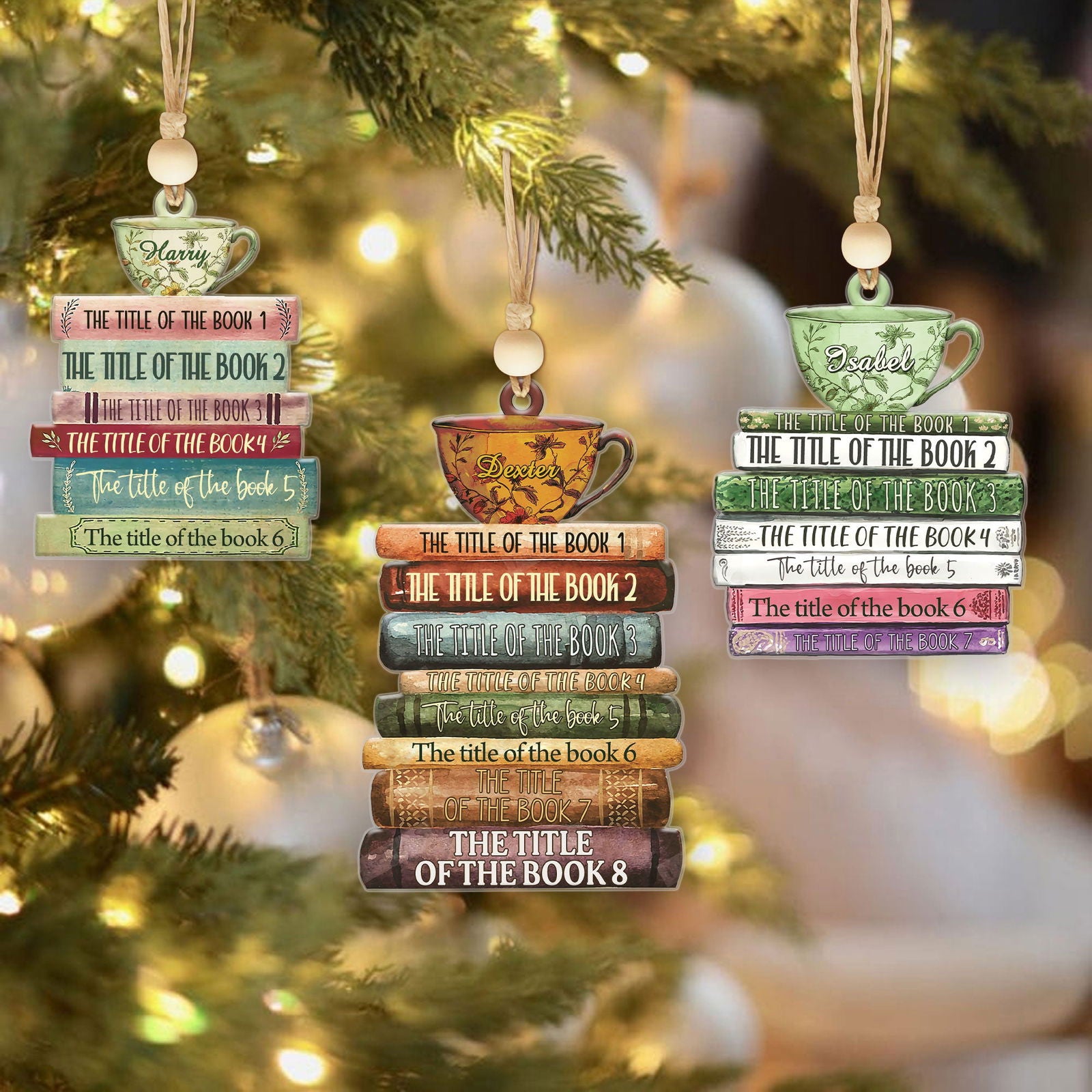 Personalized Book Lover Christmas Ornament, Book Club Ornament, Bookish Ornament CF102 - Kindlytoys