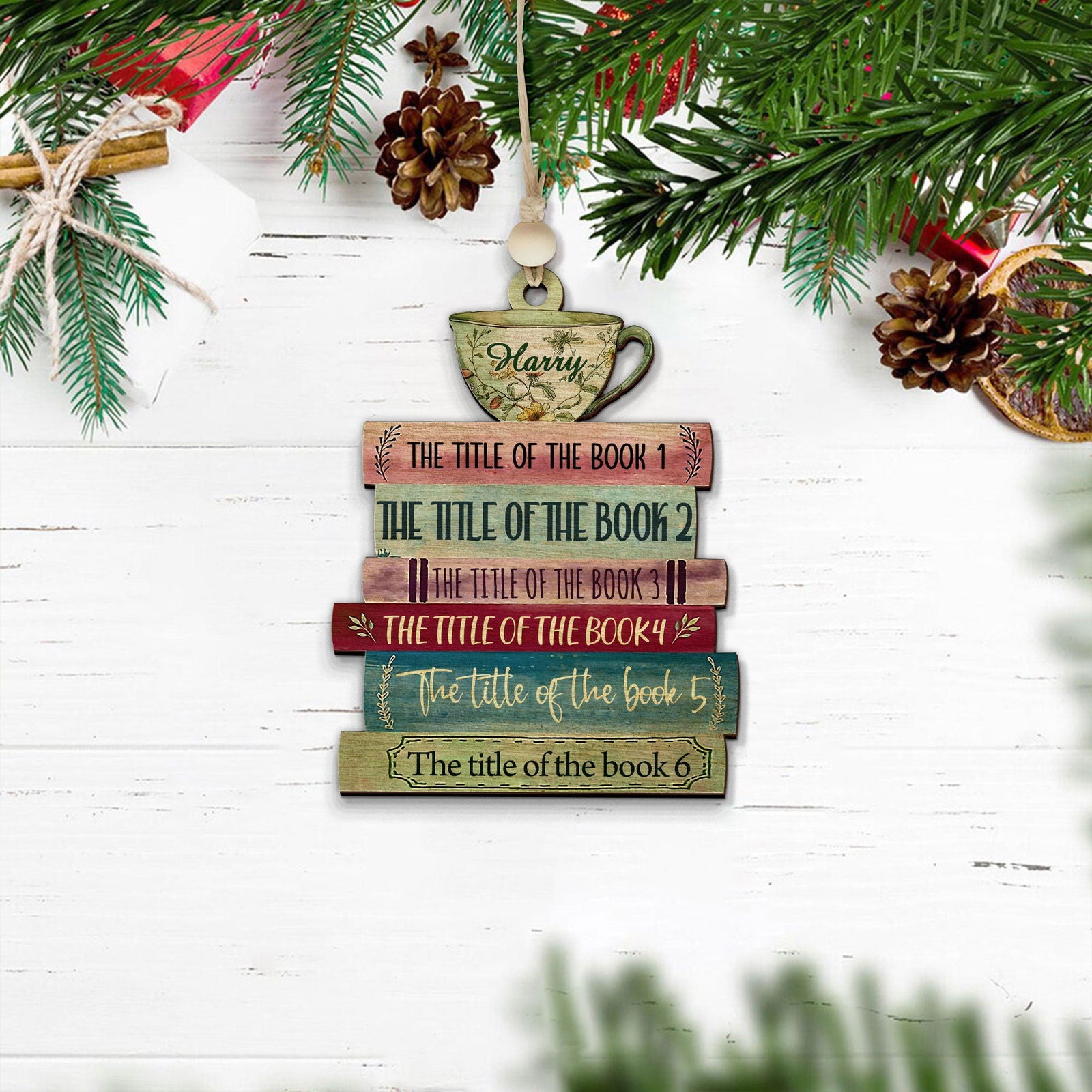 Personalized Book Lover Christmas Ornament, Book Club Ornament, Bookish Ornament CF102 - Kindlytoys