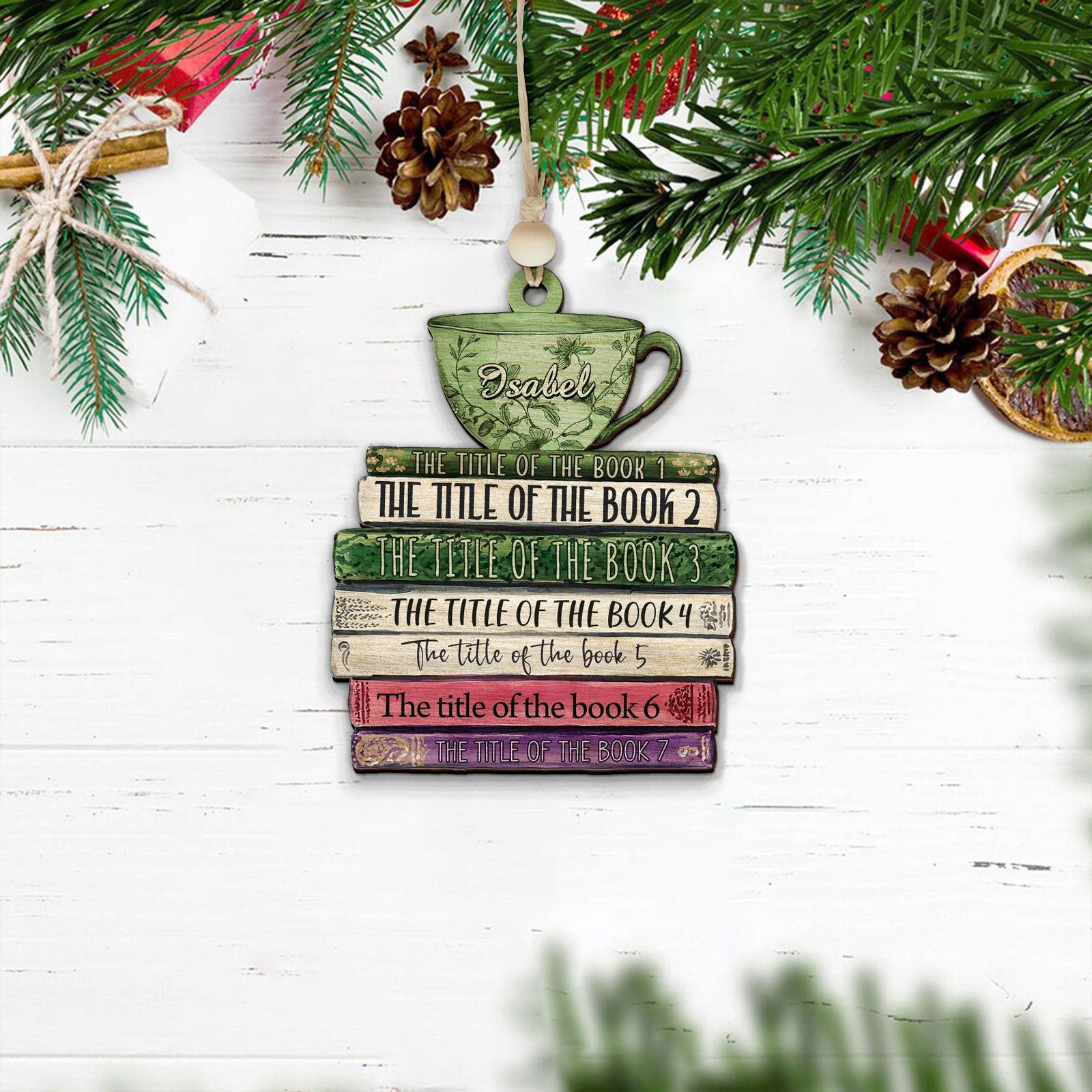 Personalized Book Lover Christmas Ornament, Book Club Ornament, Bookish Ornament CF102 - Kindlytoys