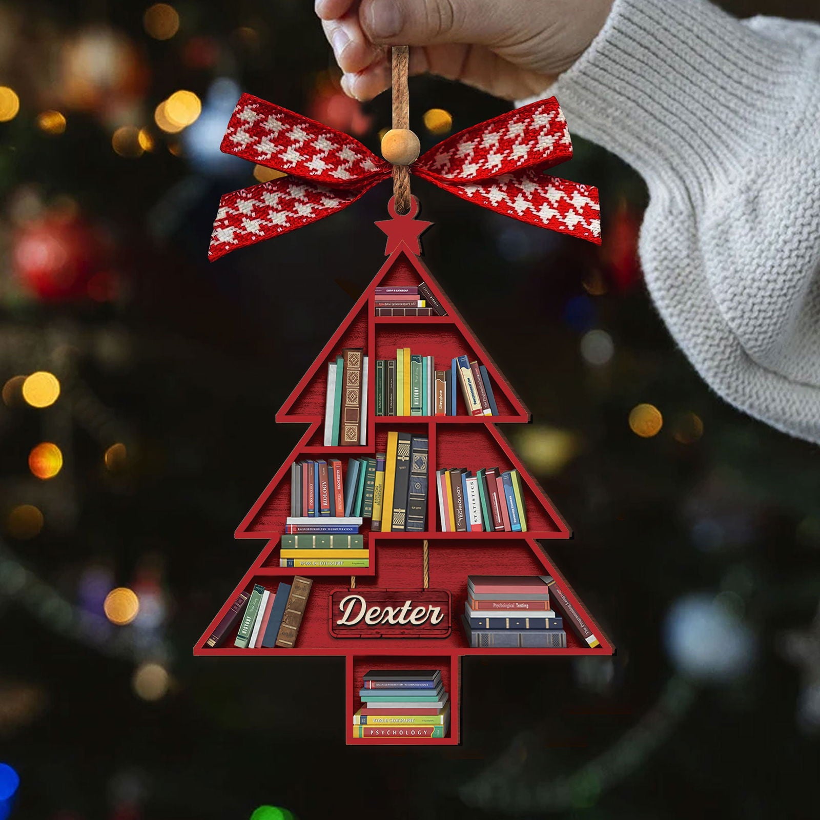 Personalized Christmas Book Tree Ornament, Book Lover Gift, Bookworm Gifts CF158 - Kindlytoys