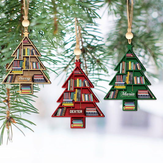 Personalized Christmas Book Tree Ornament, Book Lover Gift, Bookworm Gifts CF158 - Kindlytoys