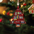 Personalized Christmas Book Tree Ornament, Book Lover Gift, Bookworm Gifts CF158 - Kindlytoys