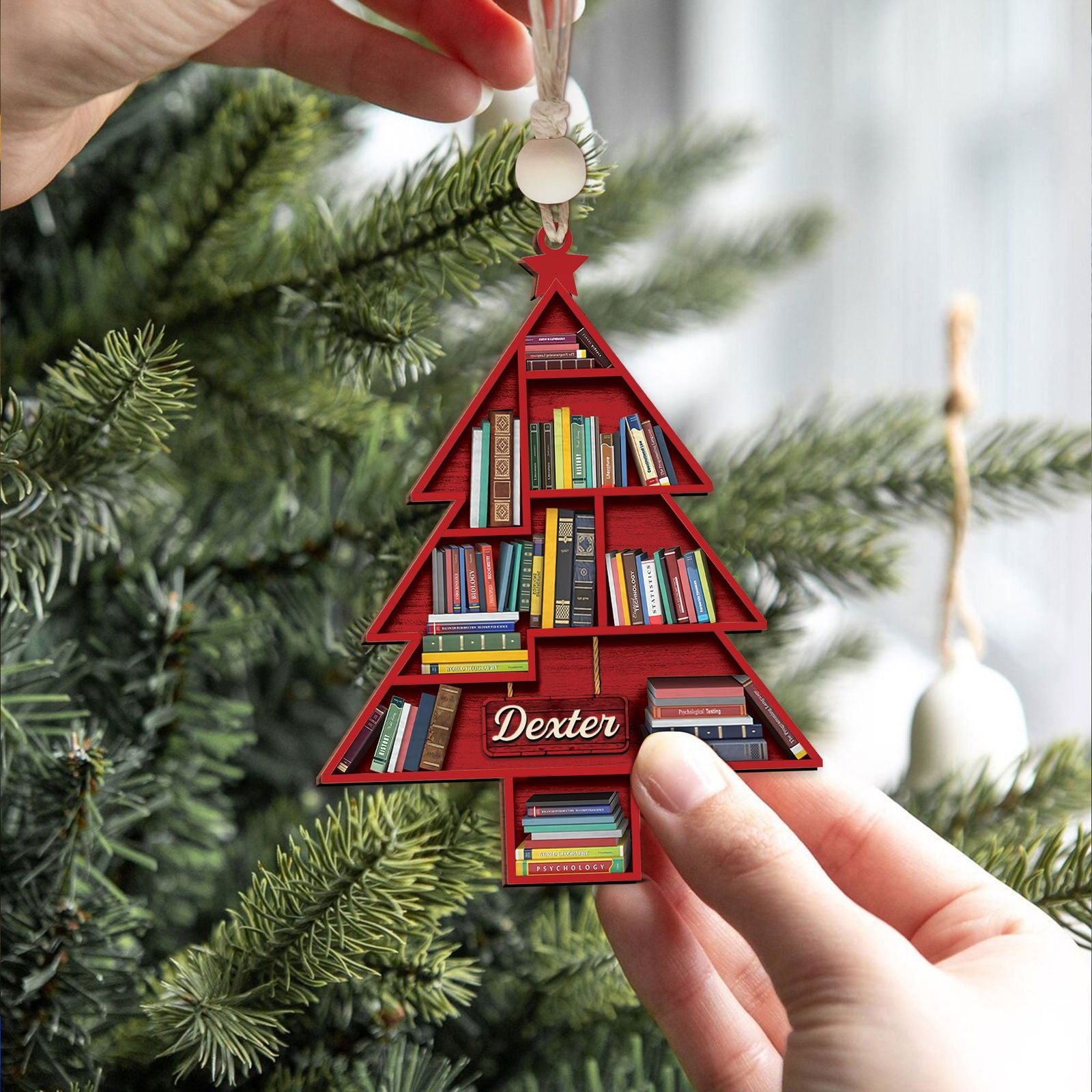 Personalized Christmas Book Tree Ornament, Book Lover Gift, Bookworm Gifts CF158 - Kindlytoys
