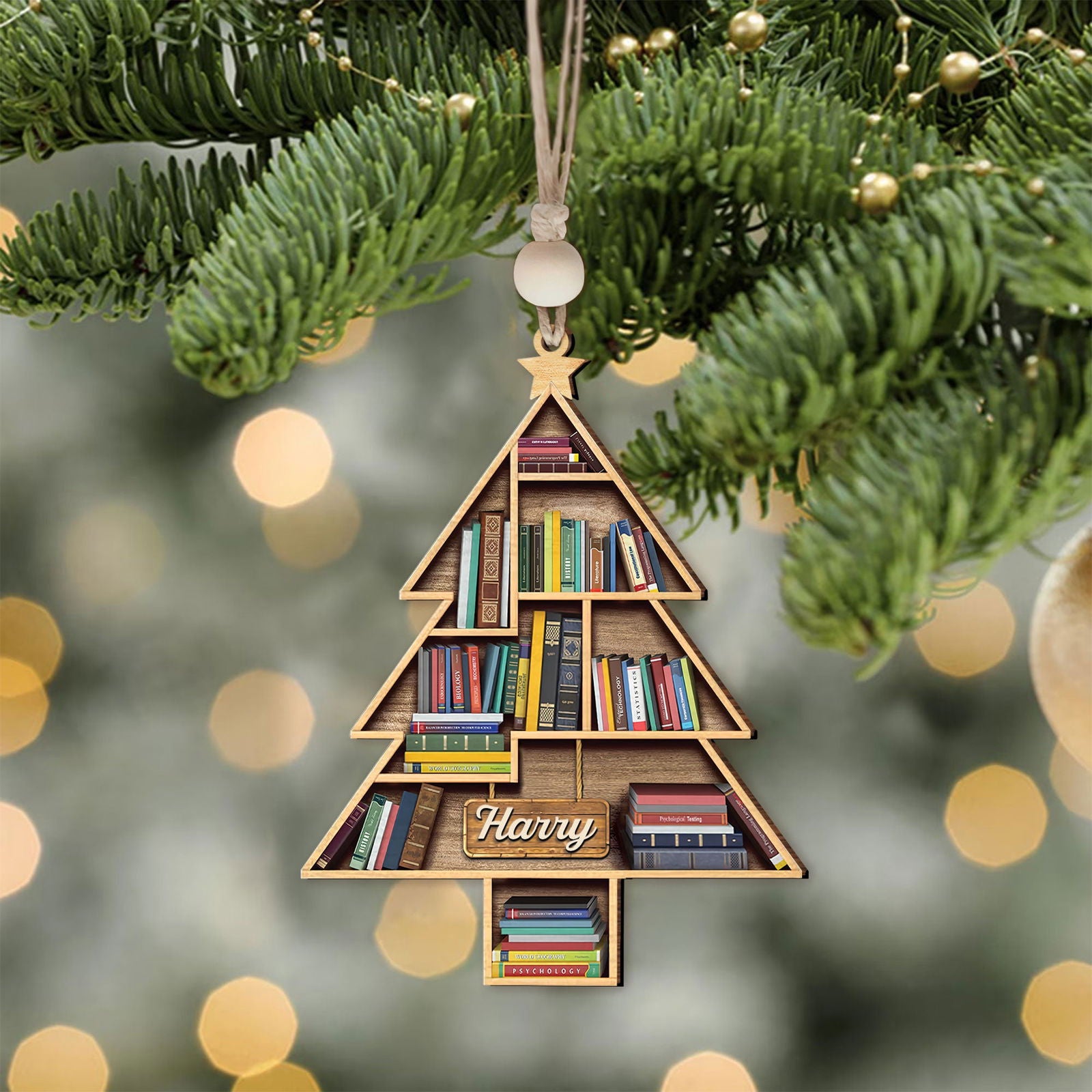Personalized Christmas Book Tree Ornament, Book Lover Gift, Bookworm Gifts CF158 - Kindlytoys