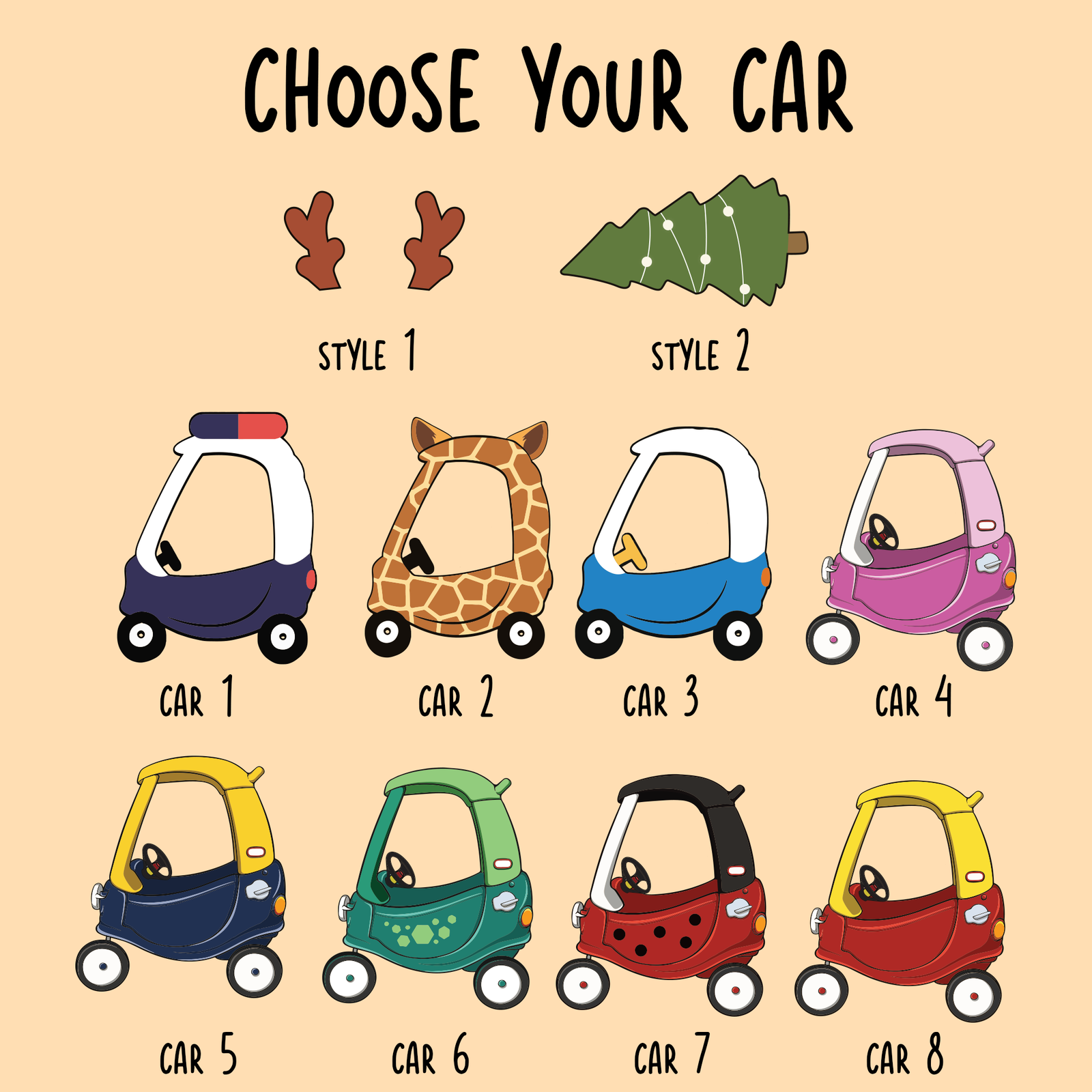 Personalized Christmas Cozy Coupe Baby Ornament, Wooden Baby Car Ornament CF626 - Kindlytoys