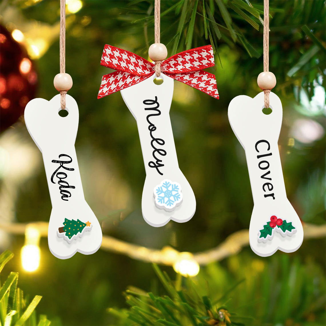 Personalized Christmas Dog Bone 2024 ornament, Personalized Pet ornaments CF28 - Kindlytoys