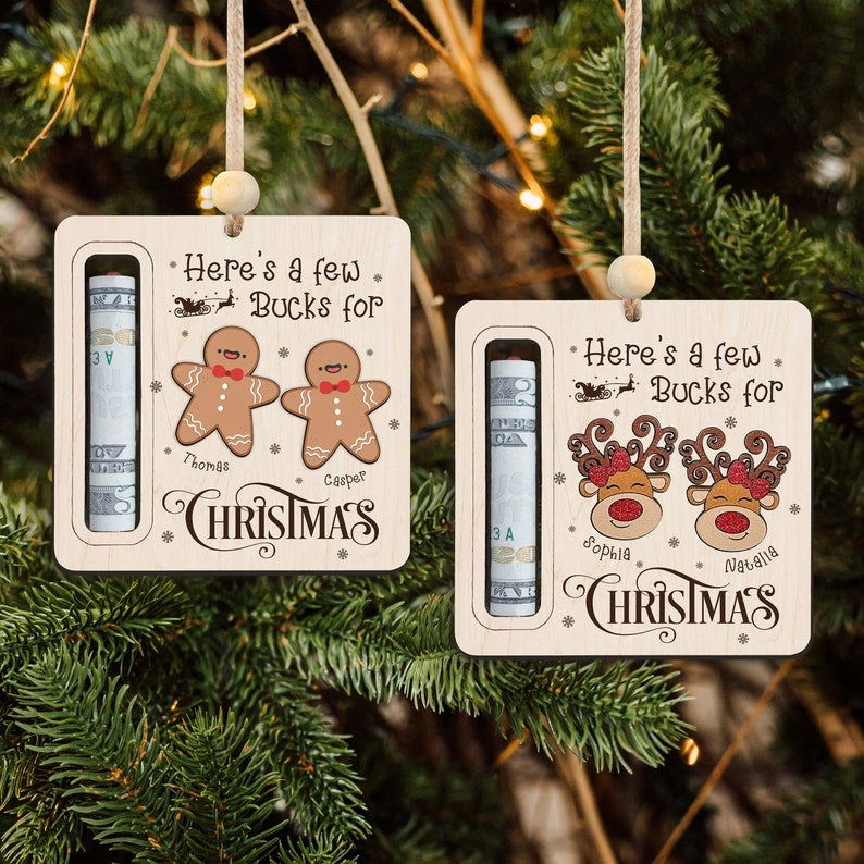 Personalized Christmas Money Holder, Here’s A Few Bucks for Christmas, Money Holder Tree Christmas Gifts, CF32 - Kindlytoys