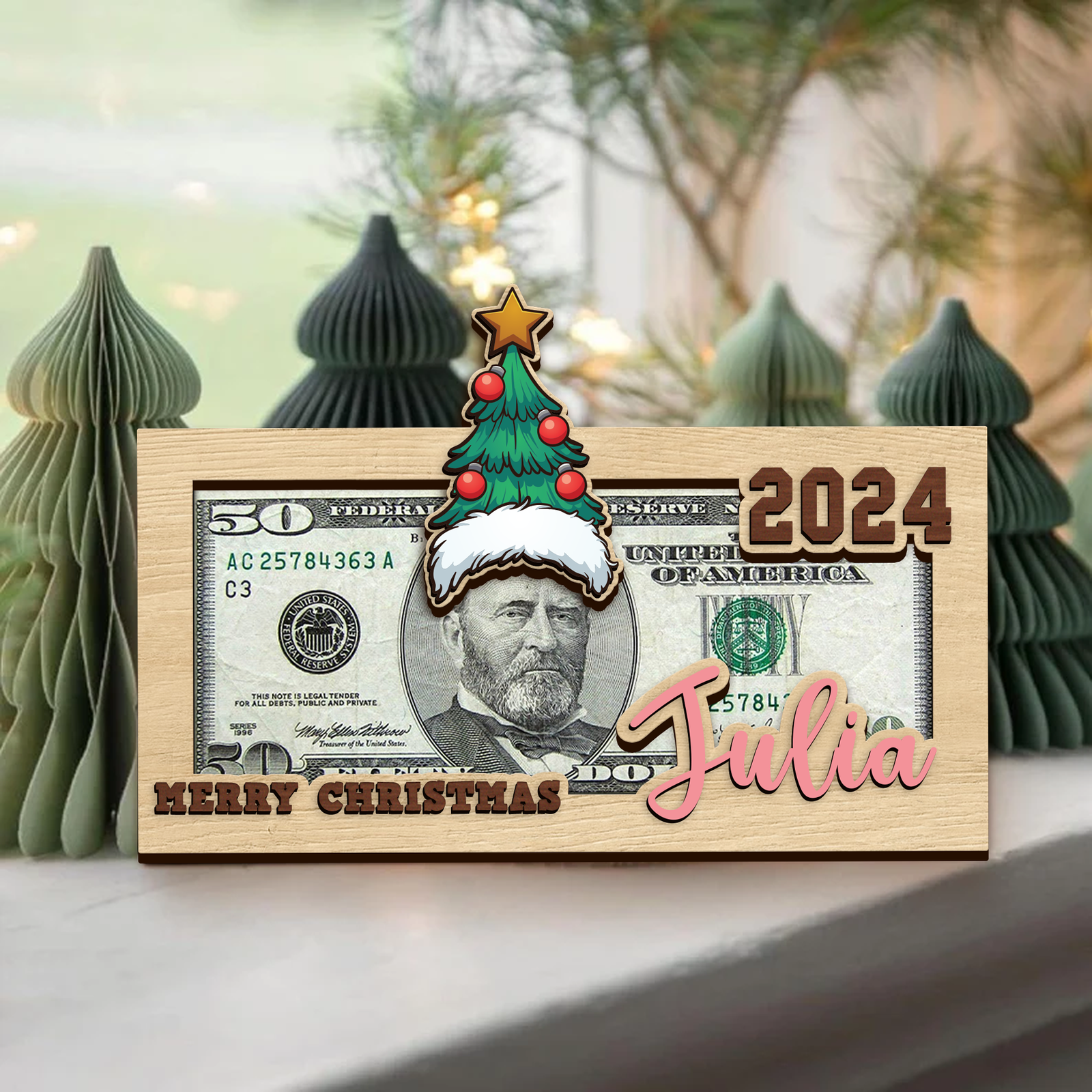 Personalized Christmas Money Holders, Christmas Party Cash Holder Gift, Santa Money Cards MH43 - Kindlytoys