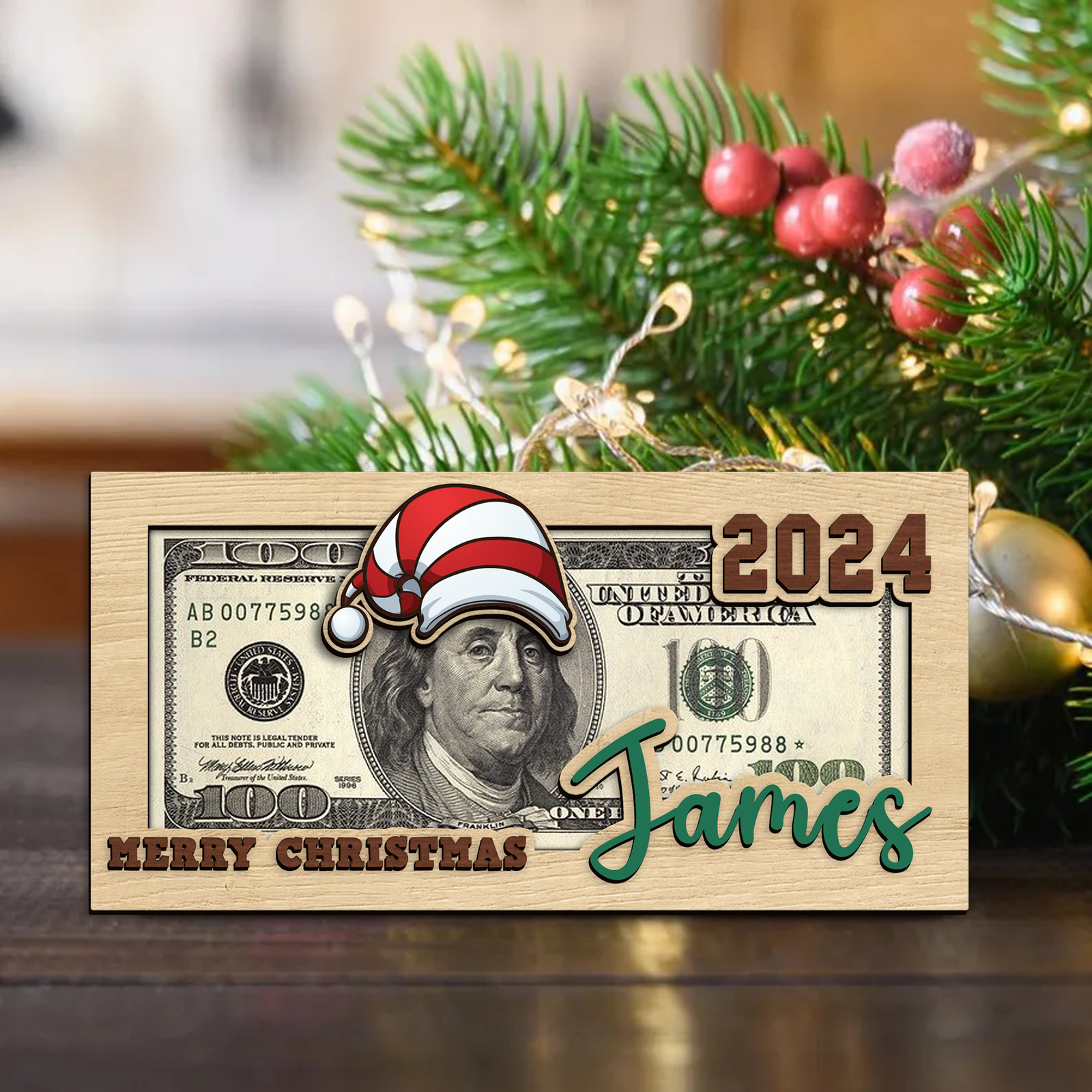 Personalized Christmas Money Holders, Christmas Party Cash Holder Gift, Santa Money Cards MH43 - Kindlytoys
