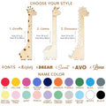 Personalized Cute Giraffe Wooden Growth Chart for Kids GC02 - Kindlytoys