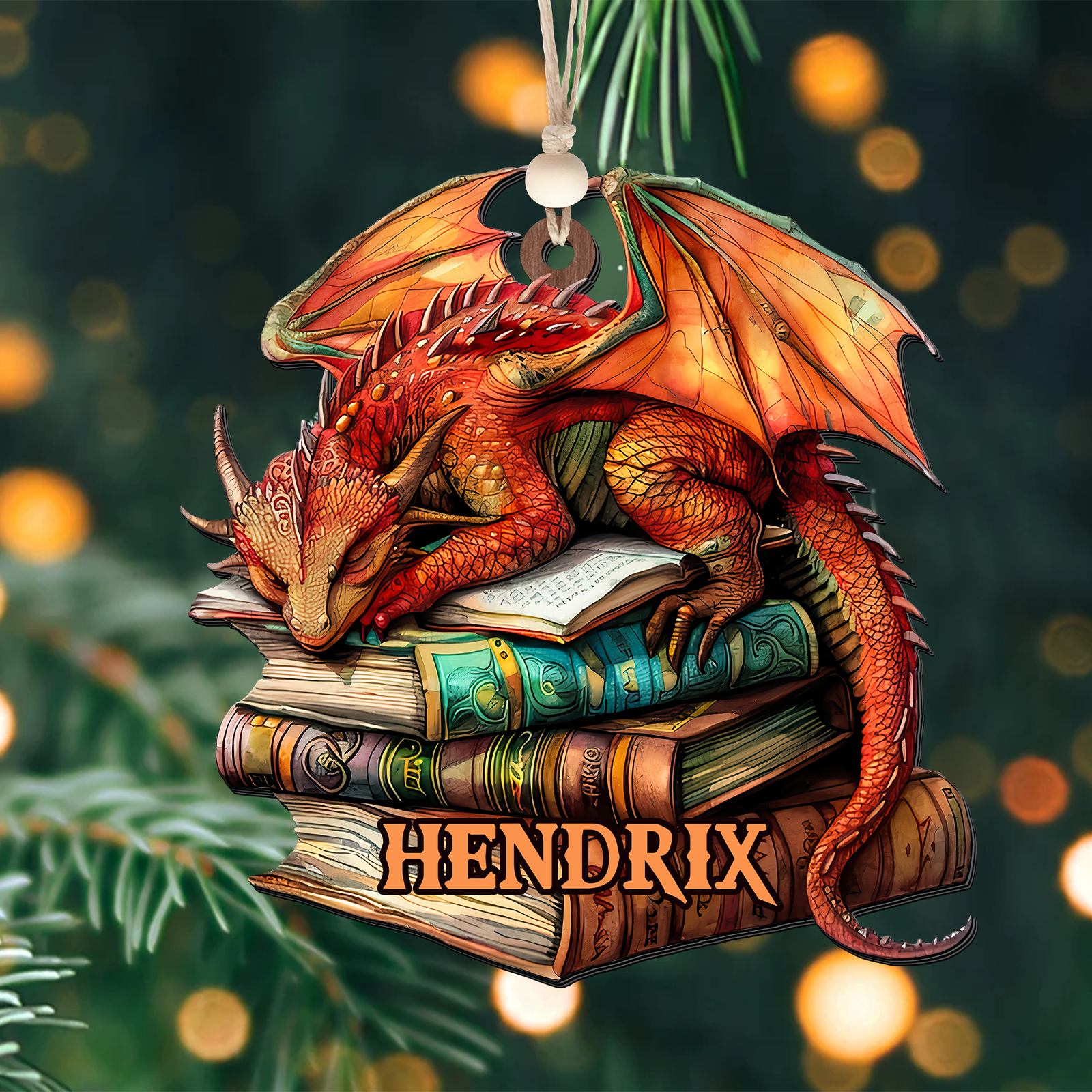 Personalized Dragon Book Ornament, Customized Gift For Book Lovers CF155 - Kindlytoys