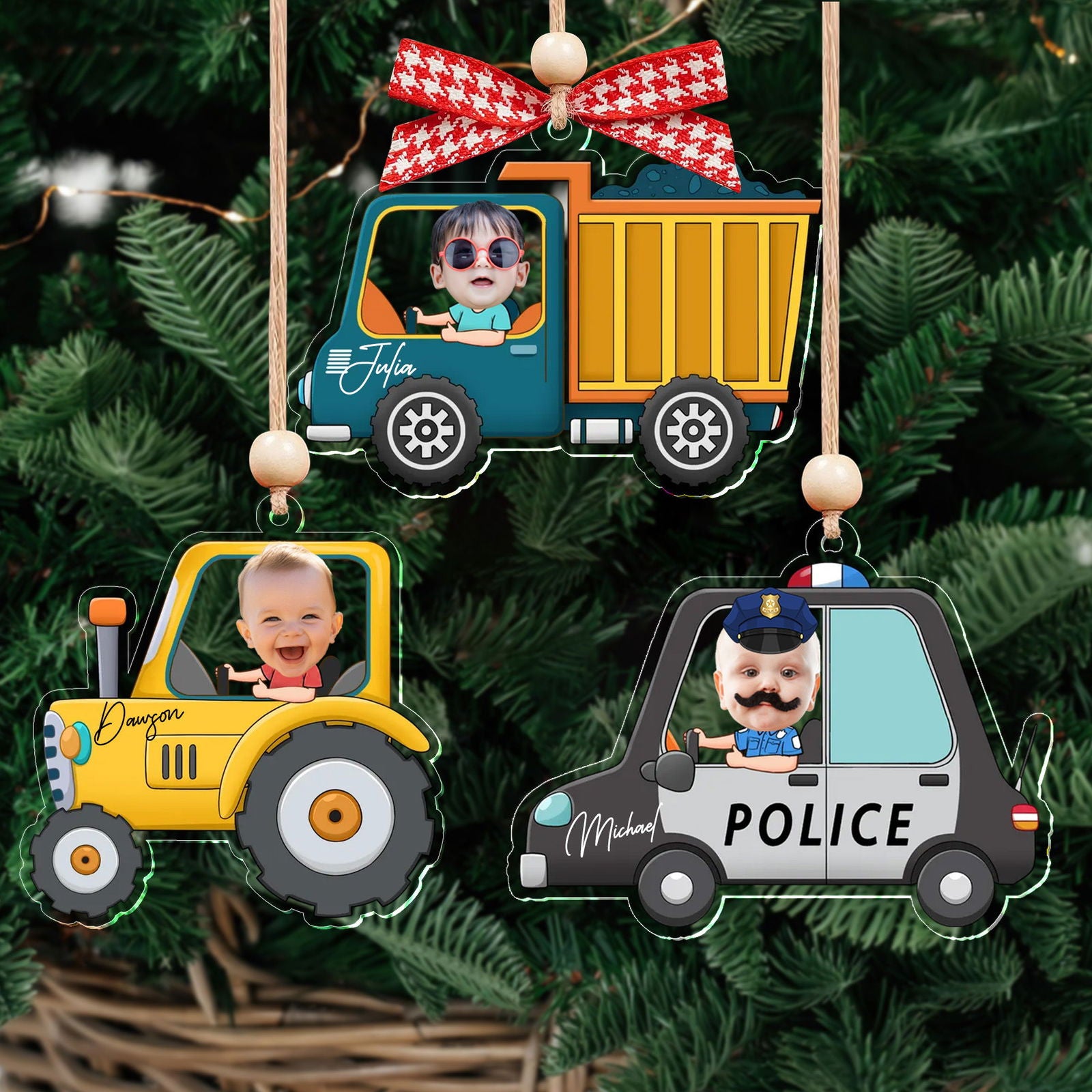 Personalized Drive Safe Daddy Car Hanger, Custom Car Baby Photo Ornament CF540 - Kindlytoys