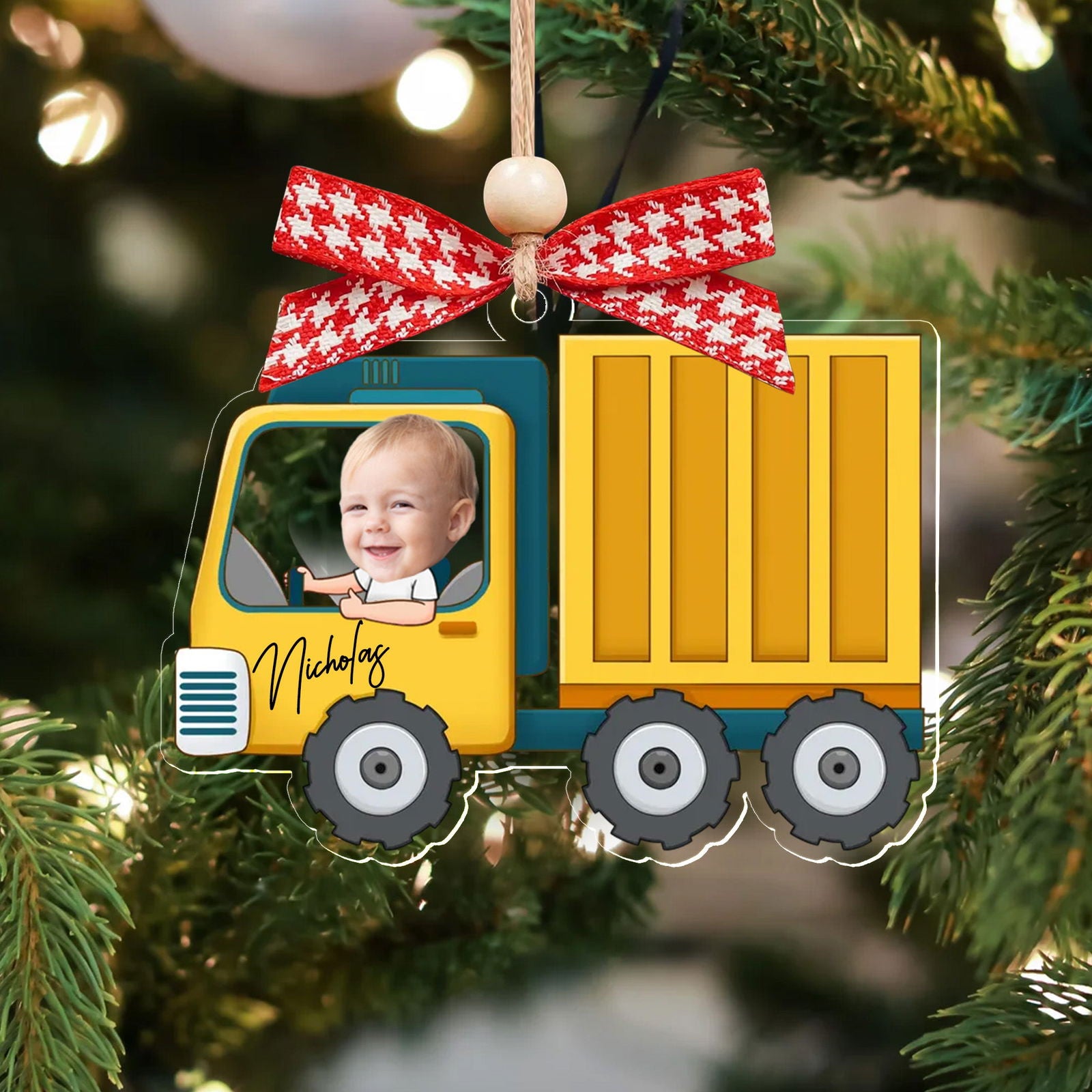 Personalized Drive Safe Daddy Car Hanger, Custom Car Baby Photo Ornament CF540 - Kindlytoys