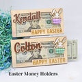 Personalized Easter Bunny Money Holder, Wooden Easter Gifts Idea For Kids MH04 - Kindlytoys