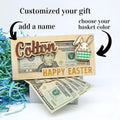 Personalized Easter Bunny Money Holder, Wooden Easter Gifts Idea For Kids MH04 - Kindlytoys