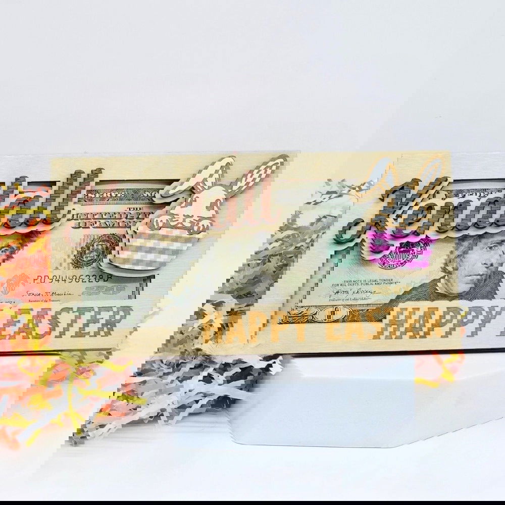 Personalized Easter Bunny Money Holder, Wooden Easter Gifts Idea For Kids MH04 - Kindlytoys