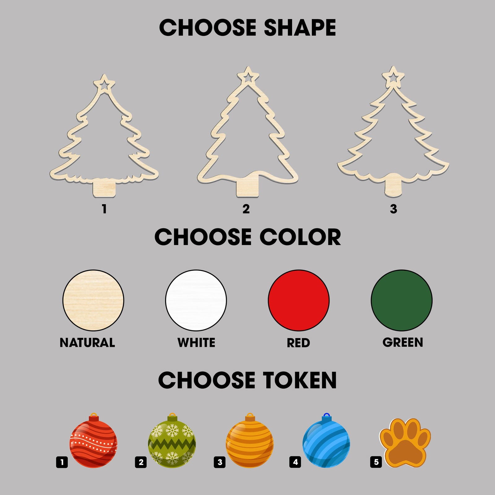 Personalized Family Christmas Tree Ornament, Family Gift 5 Layers Shake Ornament CF109 - Kindlytoys