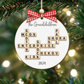 Personalized Family Crossword Puzzle Art 2 Layer Wooden Ornament, The Family Puzzle Crossword Ornament CF590 - Kindlytoys