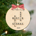Personalized Family Crossword Puzzle Art 2 Layer Wooden Ornament, The Family Puzzle Crossword Ornament CF590 - Kindlytoys